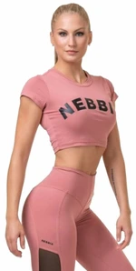 Nebbia Short Sleeve Sporty Crop Top Old Rose M Fitness tričko