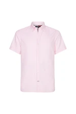 Tommy Hilfiger Shirt - SLIM FLEX CO/LI DOBBY SHIRT S/S pink