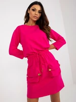 OCH BELLA fuchsia minidress with pockets