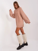 Dusty pink knitted minidress