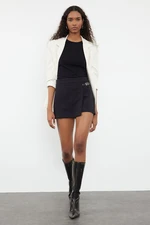 Trendyol Black Belt Detailed Woven Short Skirt