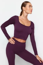 Trendyol Plum Seamless Crop Extra Stretchy Knitted Sports Top/Blouse