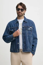 Džínová bunda Calvin Klein Jeans pánská, modrá barva, přechodná, oversize, 00040EM719