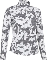 Callaway Womens Textured Abstract Print Long Sleeve Top Caviar S Felpa