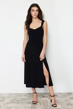 Trendyol Black Plain Stretchy Knitted Dress