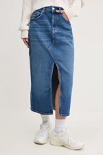 Džínová sukně Tommy Jeans midi, DW0DW18225