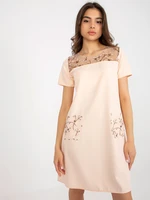 Light Peach Loose Cocktail Dress