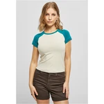 Women's Organic Stretch Short Retro Baseball Softseagrass/Watergreen T-Shirt