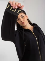 Black Plus Size Zipper Sweatshirt