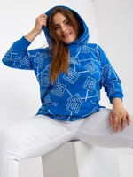 Dark blue oversized sweatshirt with printed design