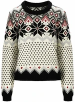 Dale of Norway Vilja Womens Knit Sweater Black/Off White/Red Rose S Svetr