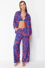 Trendyol Abstract Patterned Woven Shirt Pants Set