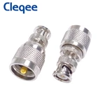 Cleqee 1PC RF Adapter BNC male to UHF PL259 male Straight RF Coax Adapter UHF to BNC Convertor