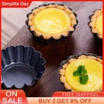 Reusable Stainless Steel Egg Tart Mold Cake Mold Biscuit Pudding Mold Egg Baking Mold Household Kitchen Baking Egg Tart Mould