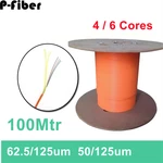 100mtr 4 / 6 cores bundle optical fiber cable 62.5/125um 50/125um OM1 OM2 indoor cable multimode MM flexible 4Core 6C