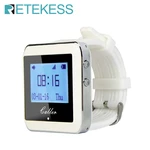 Retekess Restaurant Calling Paging System RF Wireless White Wrist Watch Receiver for Fast Food Cafe Shop Bar 433MHz 999 Channel