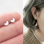 Love Heart Super Small Earrings Simple Compact Cute Student Earrings for Women Minimalist Copper Hypoallergenic Stud Earrings