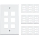 10-Pack Keystone Jack Wall Plate,Low Profile Ethernet Wall Plate Single Gang Wall Plates For Keystone Jack,White