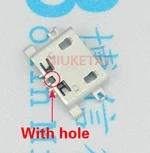 10pcs Micro USB Connector 5pin 0.8mm B Type With hole Female For Mobile Phone Micro USB Jack Connector 5 pin Charging Socket