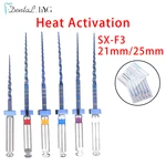 6 pcs/box S1-F3 Dental Endodontics Files Heat Acticated NiTi Engine Use Super Rotary File 21mm/25mm Dental Root Canal File