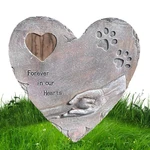 Dog Memorial Garden Stone Pet Grave Stone Dog Grave Stone Marker Heart Shape Pet Memorial Stones With Forever In Our Hearts Text