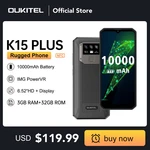 OUKITEL K15 Plus 10000mAh NFC Smart Phone 6.52" Cell Phone Quad Core Android 10 Mobile Phone 13MP/12MP