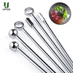 UNTIOR 20/50/100Pcs Stainless Steel Fruit Needle Cocktail Bar Stirring Stick Metal Fruit Needle Fruit Sign Wine Stirring Stick