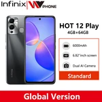 Infinix Hot 12 Play 4GB 128GB 6000mAh Smartphone Battery 6.82'' HD+ Display Helio G35 13MP AI Dual Rear Camera Android 11