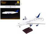 Boeing 747LCF Commercial Aircraft with Flaps Down "Dreamlifter" White with Blue Tail "Gemini 200" Series 1/200 Diecast Model Airplane by GeminiJets