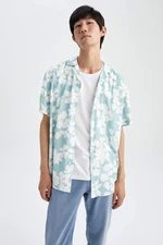 DEFACTO Regular Fit viscose Printed Short Sleeve Shirt