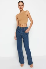 Trendyol Blue More Sustainable High Waist Long Straight Jeans