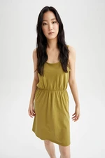 DEFACTO Relax Fit Strappy Ruched Mini Dress