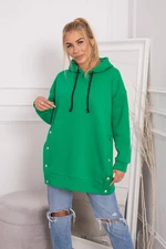 Insulated sweatshirt with press studs light green