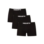 Nedeto 3PACK pánské boxerky černé (3NDTB001-brand) 5XL