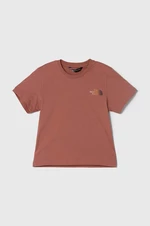 Detské bavlnené tričko The North Face RELAXED GRAPHIC TEE 2 hnedá farba
