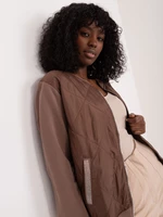 Brown cotton bomber jacket with appliqué