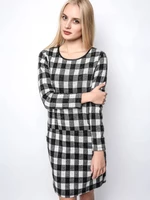 CHECKERED DRESS WHITE AND BLACK