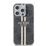 Zadní kryt Guess IML 4G Gold Stripe pro Apple iPhone 15 Pro Max, černá