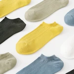 Dropshipping 5 pairs Mens Socks Boat Black Business Solid Color Breathable Comfortable High Quality Ankle size 37-42