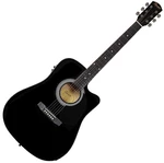Fender Squier SA-105CE Black Elektroakustická kytara Dreadnought
