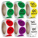 500Pcs QC PASS Adhesive Labels Factory QC Sticker QC Quality Inspection Sticker 1inch Round Seal Stickers Business Supplies