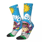 Funny Crazy Sock for Men ARALE HOYOYO Hip Hop Harajuku Dr. Slump Robot Girl Seamless Pattern Printed Boys Crew Sock