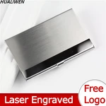 Laser Engraved LOGO Creative Business Card Case Stainless Steel Metal Lid Credit Card Business Card Holder Card Metal Wallet