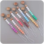 Anti-drop Pacifier Clip Silicone Bead Baby Teether Clip Toddler Nipple Clip Accs Dropshipping