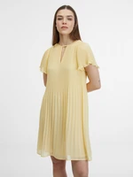 Light yellow women's pleated dress ORSAY