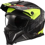 LS2 OF606 Drifter Devor Matt Black/Hi-Vis Yellow M Casque