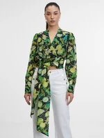 Black-green women's patterned blouse ORSAY