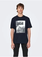 Navy blue men's T-shirt ONLY & SONS Oren