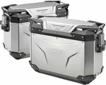 Givi Trekker Outback EVO Silver (2-pack) Monokey 48 L Left-37 L Right Maleta lateral para motocicleta / Baúl