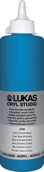 Lukas Cryl Studio Plastic Bottle Acrylic Paint Cyan Blue (Primary) 500 ml 1 pc